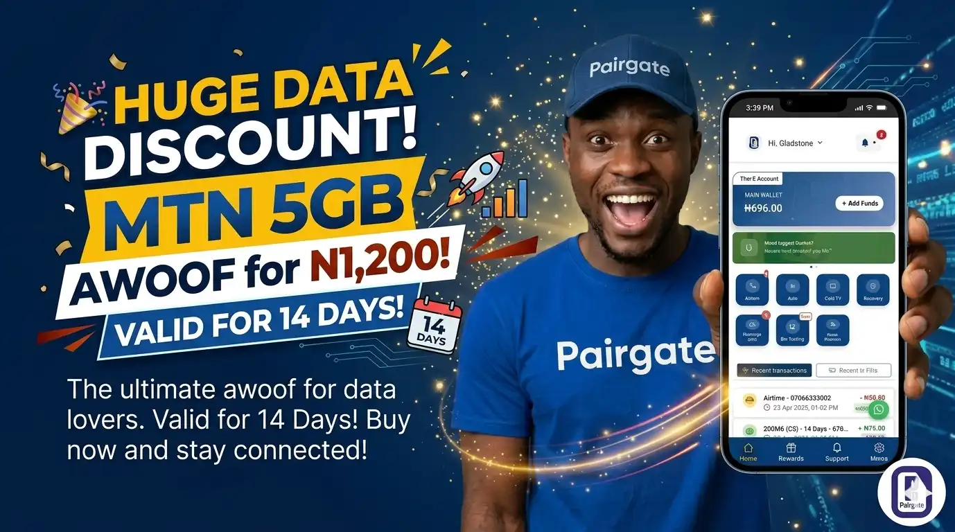 How to Buy MTN 5GB AWOOF Data for ₦1,200 on Pairgate (2026 Guide)